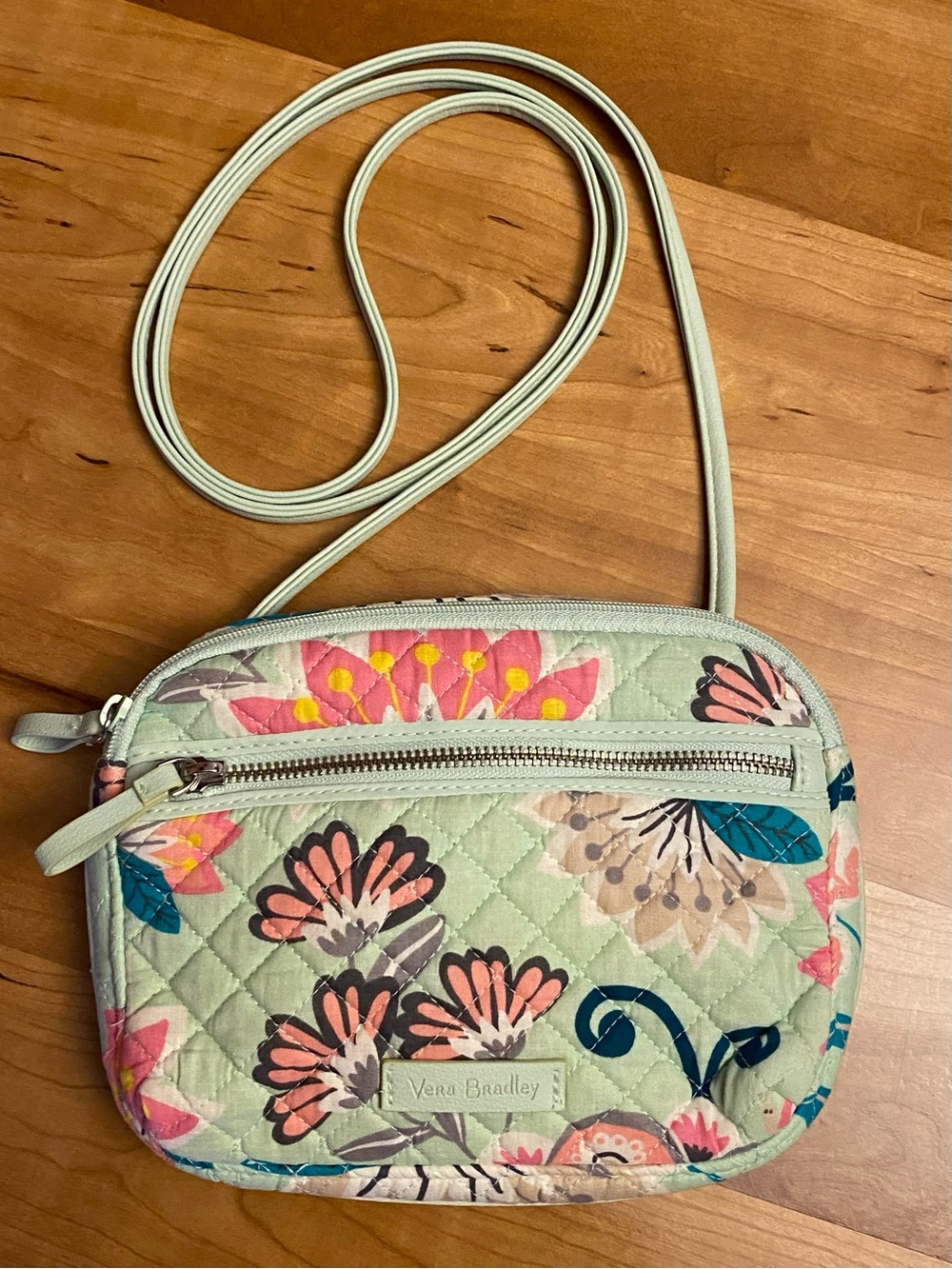 Vera Bradley Mint Quilted Floral Crossbody